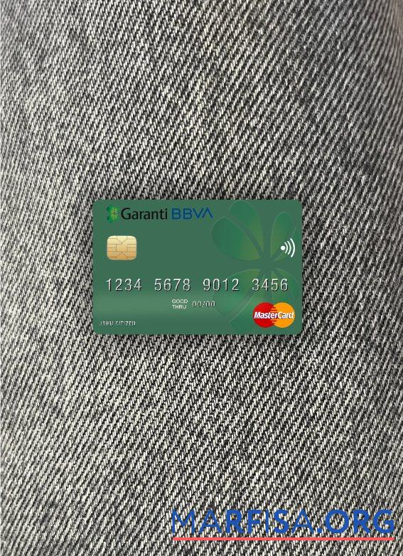 Realistic Romania Garanti BBVA mastercard photolook front download for verification